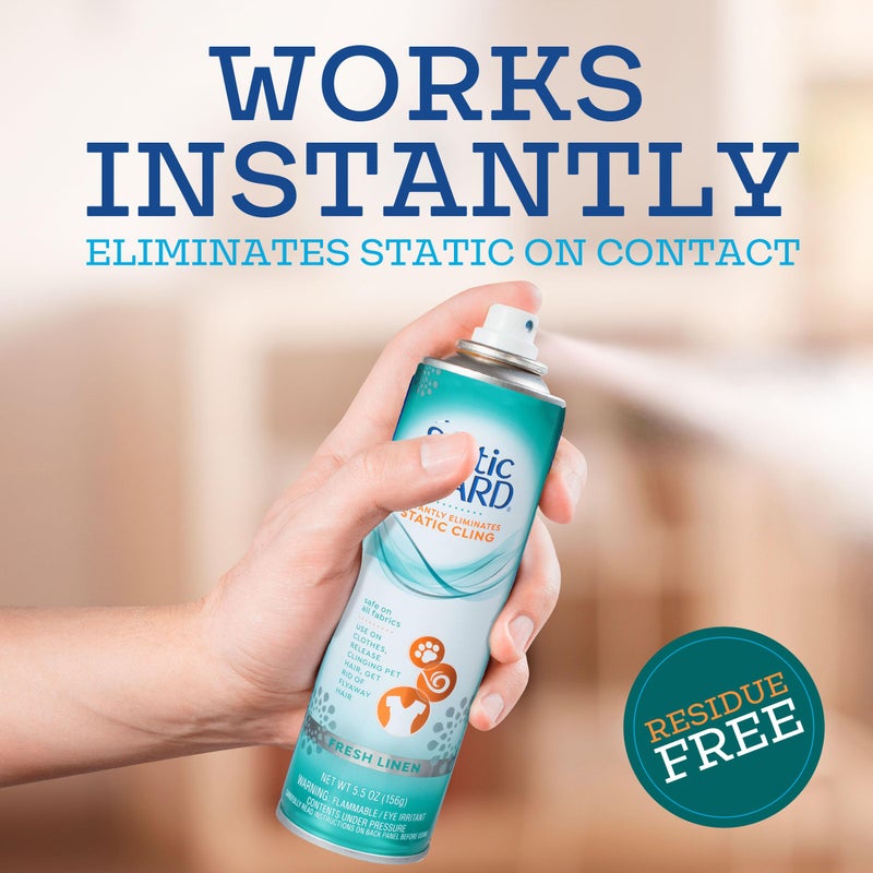 Static Guard Fabric Spray, Fresh Linen Scent, 5.5 Ounce Can - Image 3